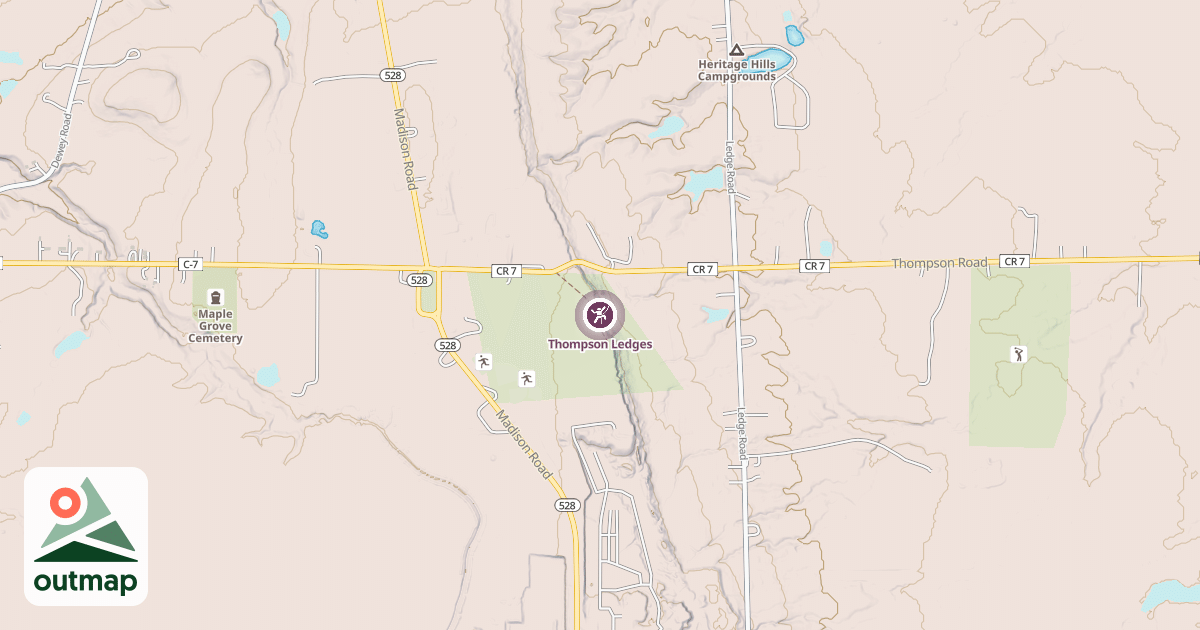 Map of Thompson Ledges
