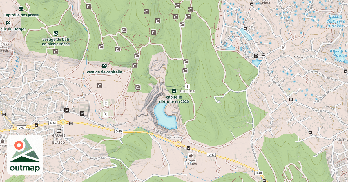 Map of capitelle détruite en 2020