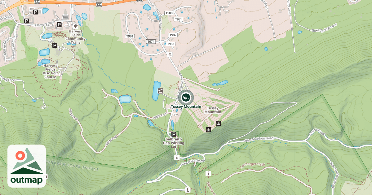 Map of Tussey Mountain