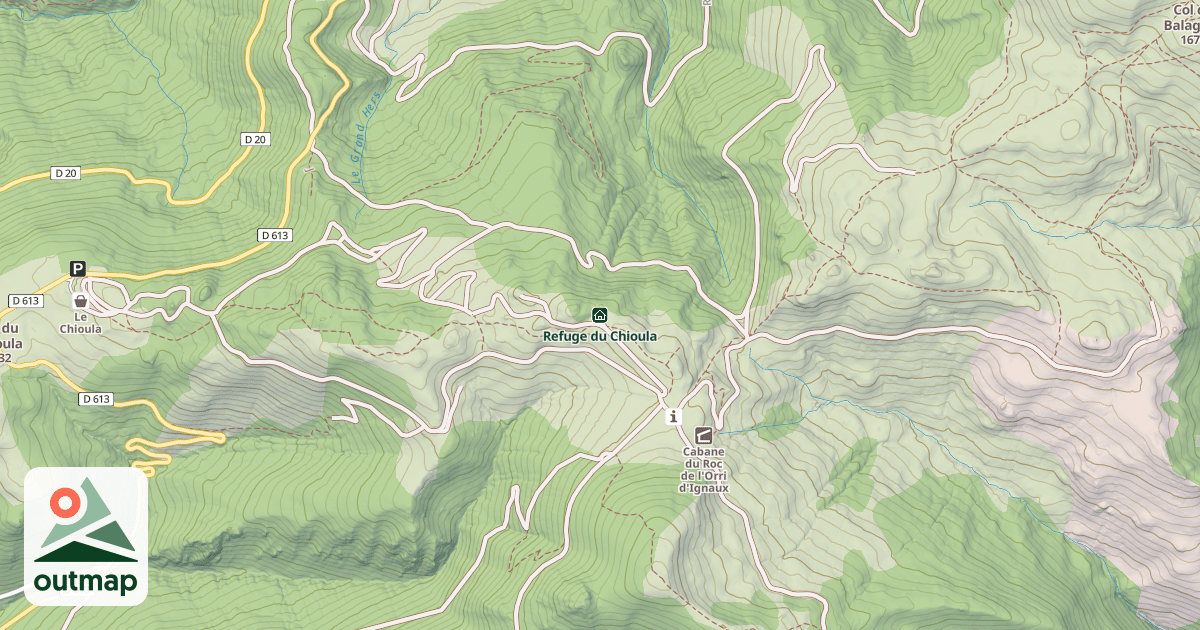 Map of Refuge du Chioula
