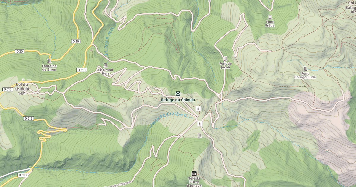 Map preview of Refuge du Chioula