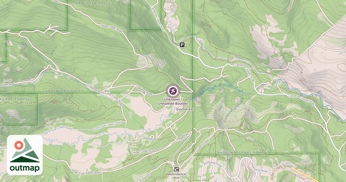 Map of Unknown / Unnamed Boulder