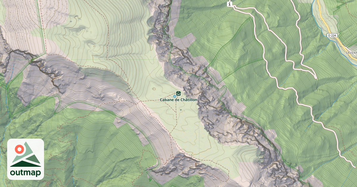 Map of Cabane de Châtillon