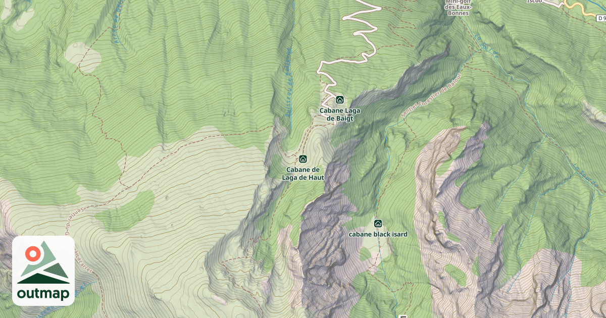 Map of Cabane de Laga de Haut