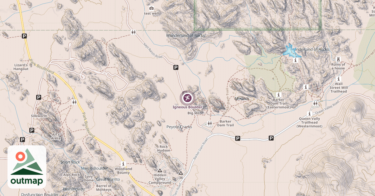 Map of Igneous Boulder