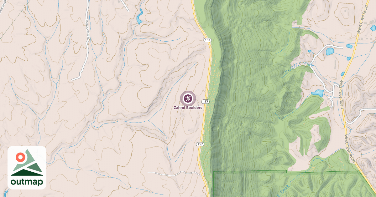 Map of Zahnd Boulders
