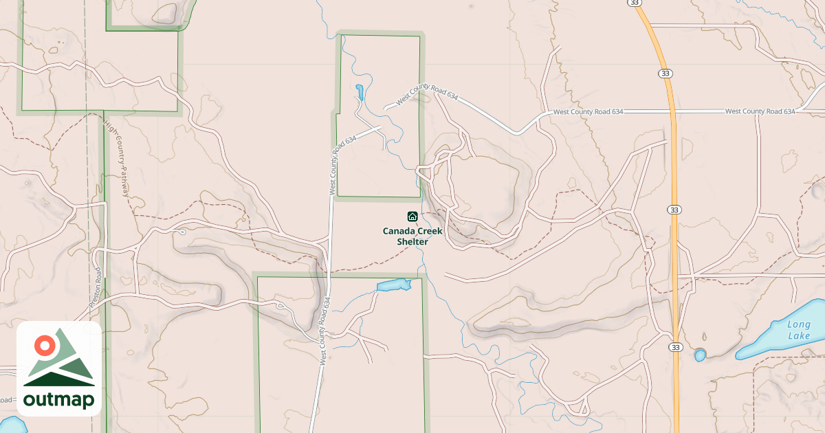 Map of Canada Creek Shelter