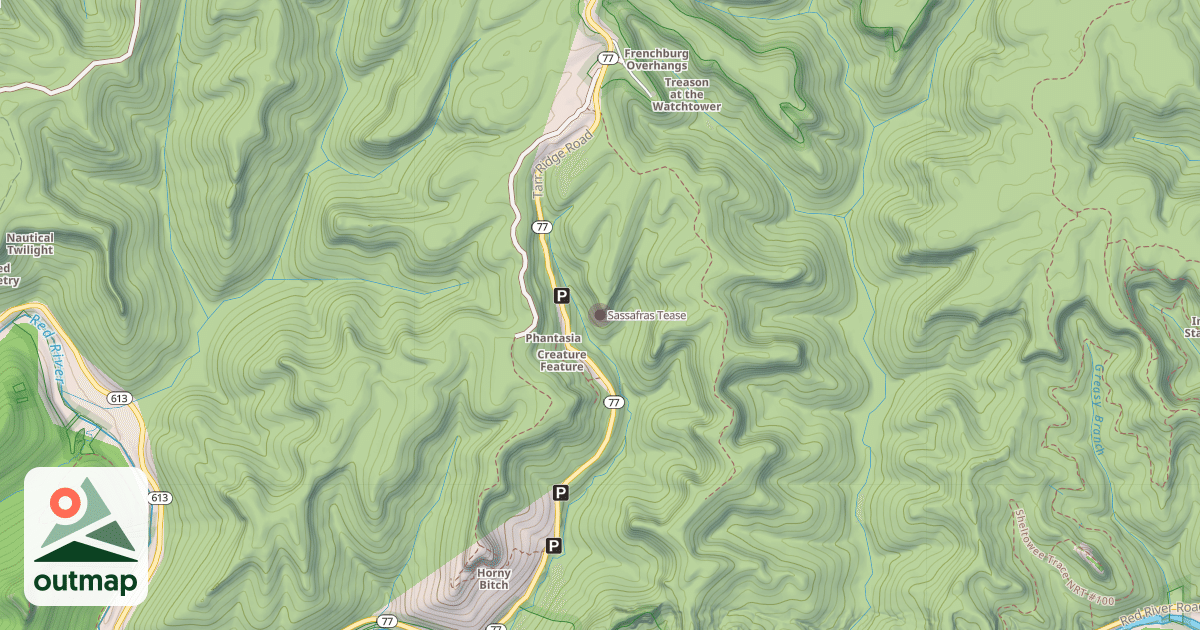 Map of Sassafras Tease