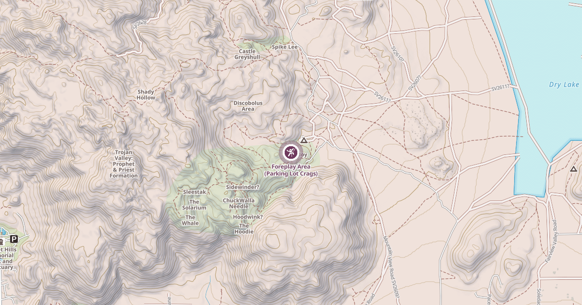 Map preview of Foreplay Area (Parking Lot Crags)