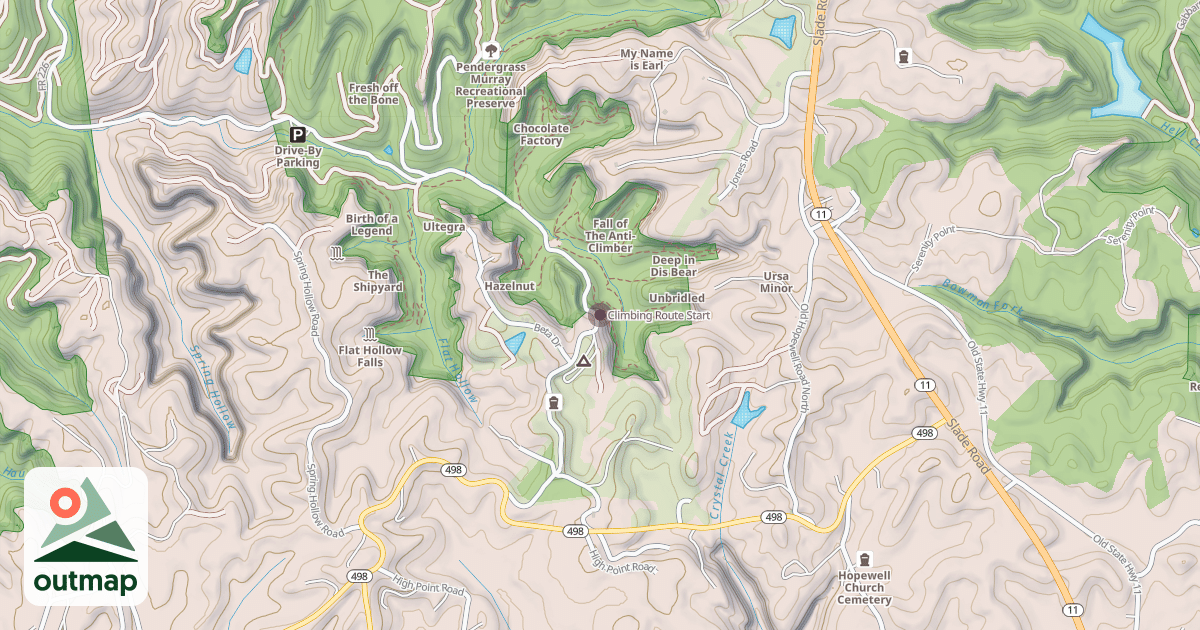 Map of Climbing Route Start