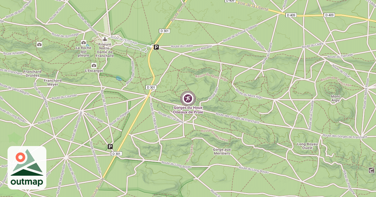 Map of Gorges du Houx Oiseaux de Proie