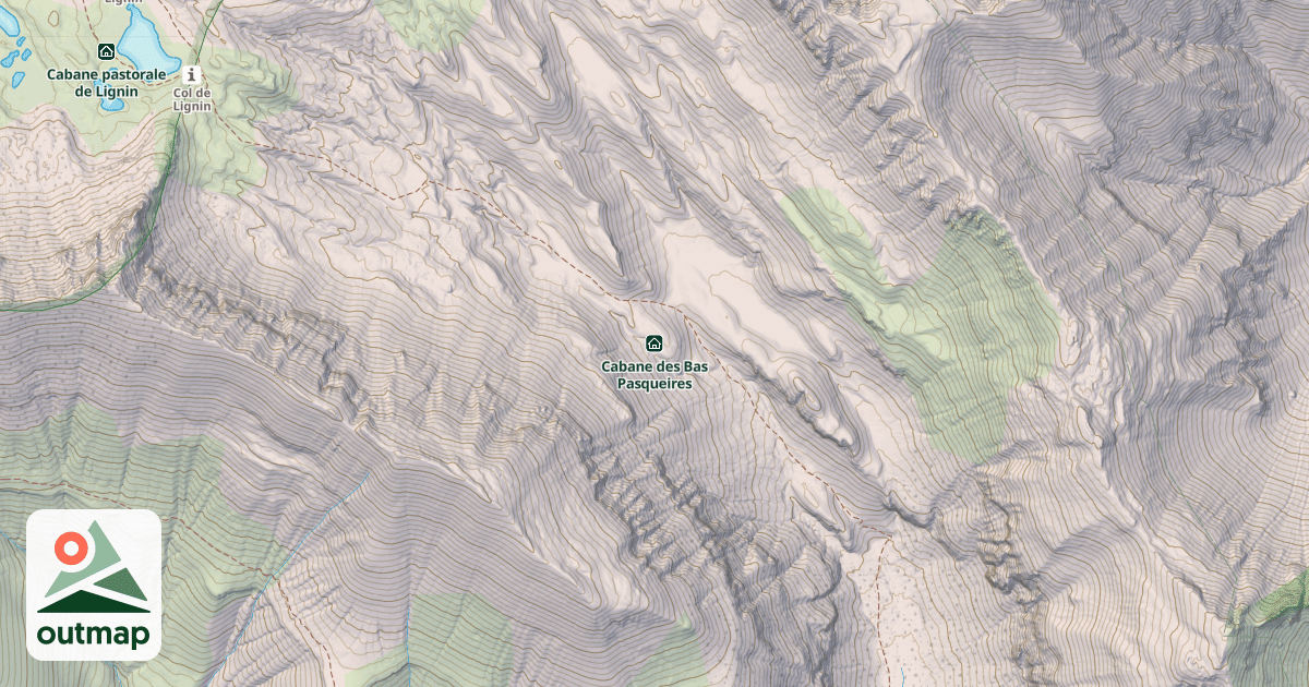Map of Cabane des Bas Pasqueires