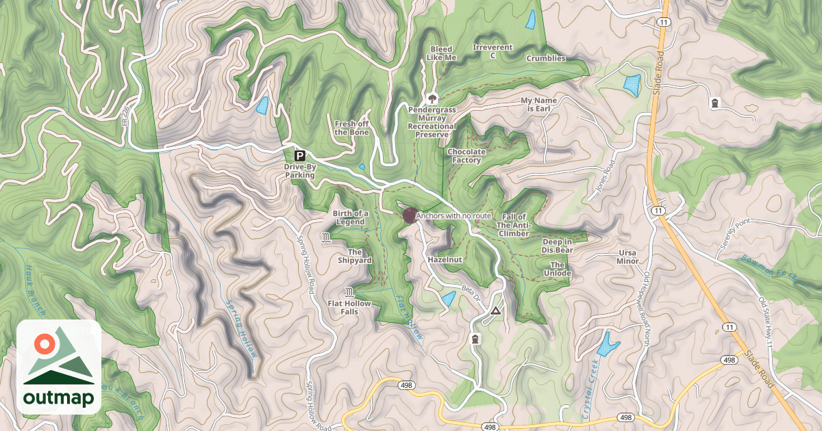 Map of Anchors with no route