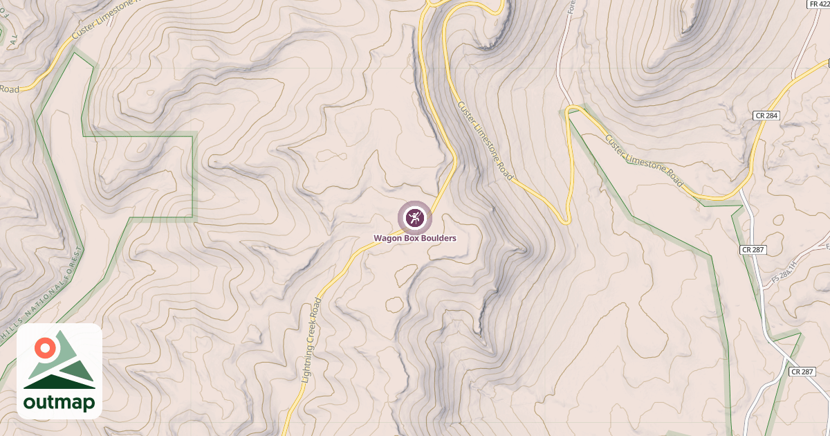 Map of Wagon Box Boulders