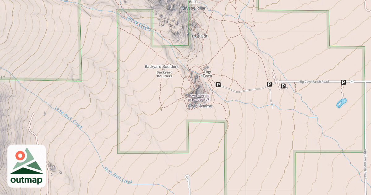 Map of Bow Tie Arete or EZ Arete