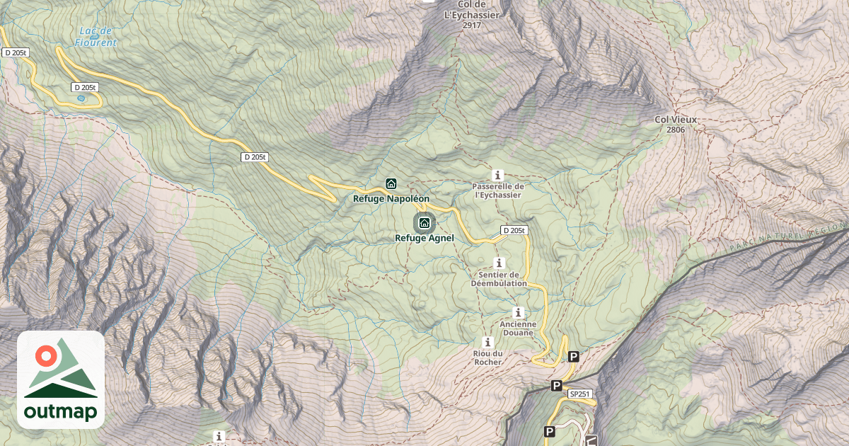 Map of Refuge Agnel