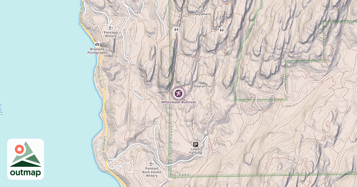 Map of Whitewash Buttress