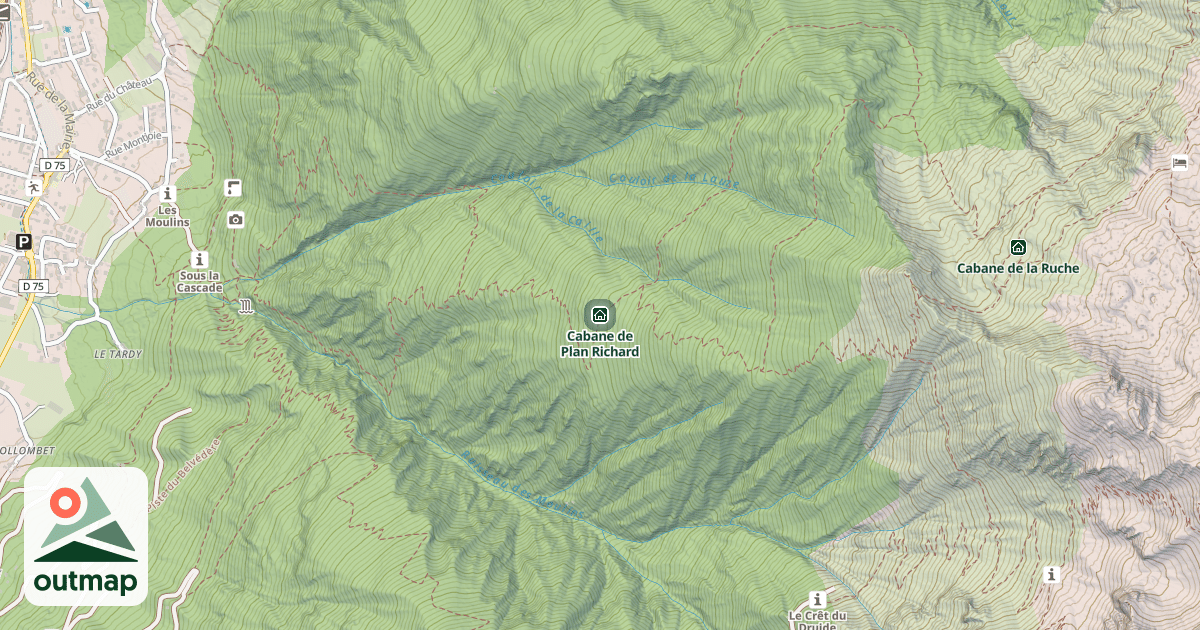 Map of Cabane de Plan Richard