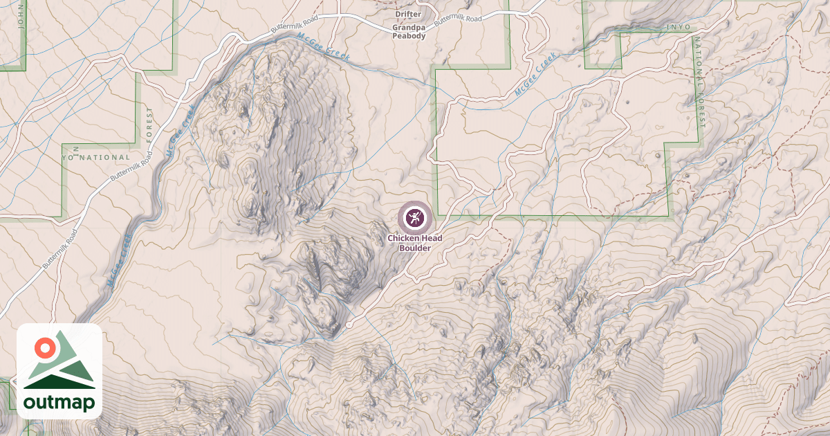 Map of Chicken Head Boulder