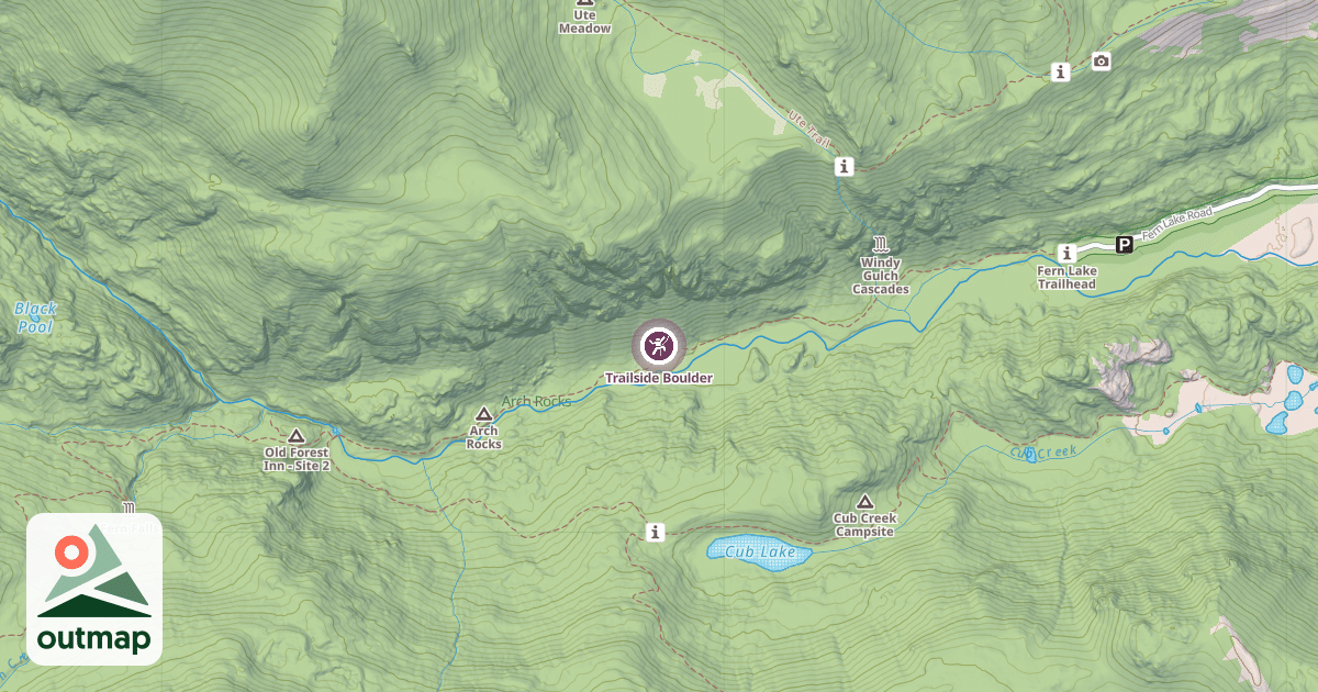 Map of Trailside Boulder