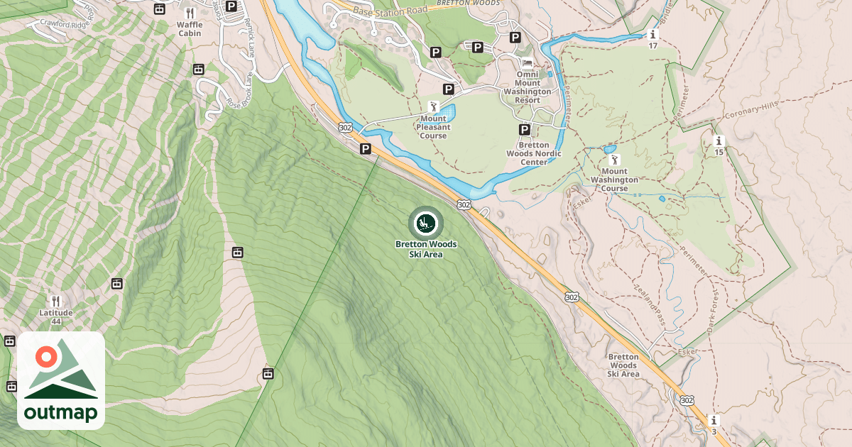Map of Bretton Woods Ski Area