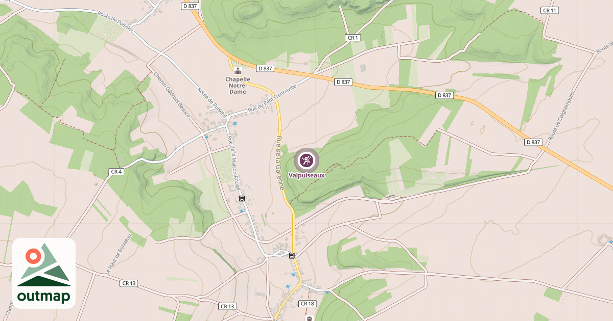 Map of Valpuiseaux