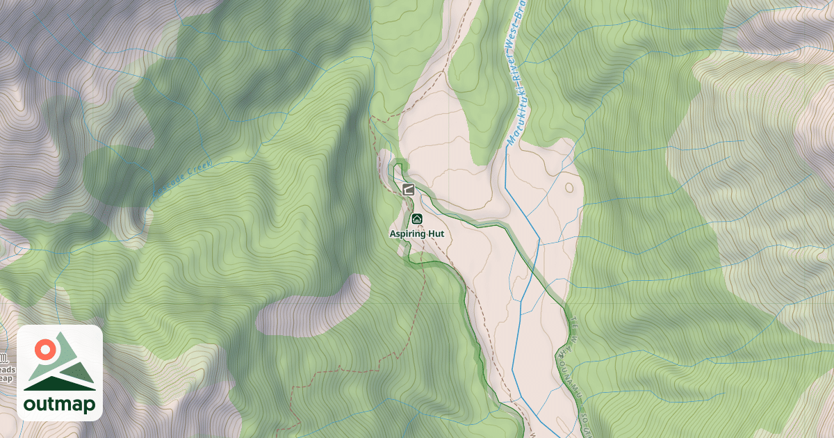Map of Aspiring Hut