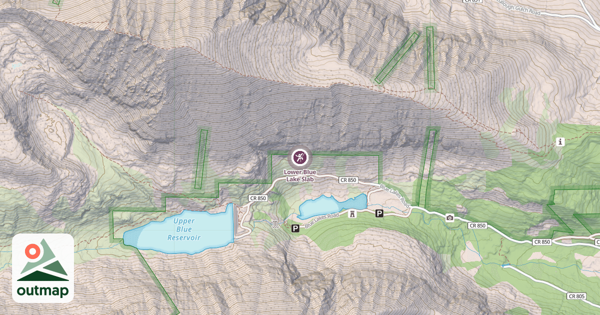 Map of Lower Blue Lake Slab
