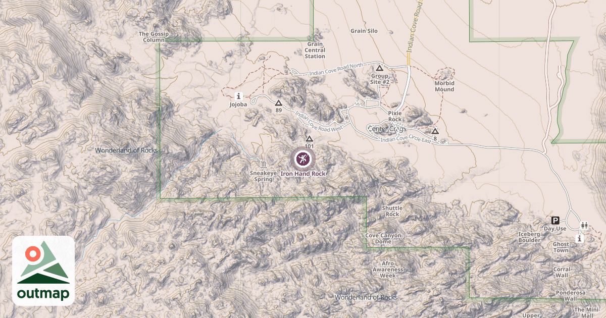 Map of Iron Hand Rock
