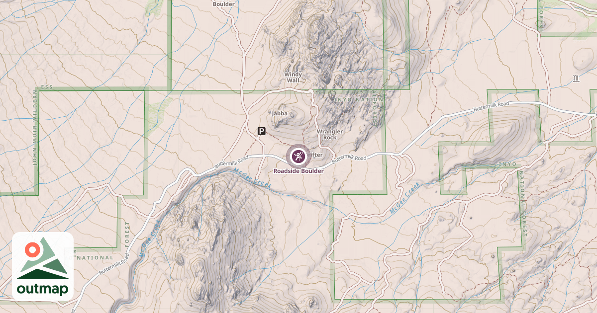 Map of Roadside Boulder