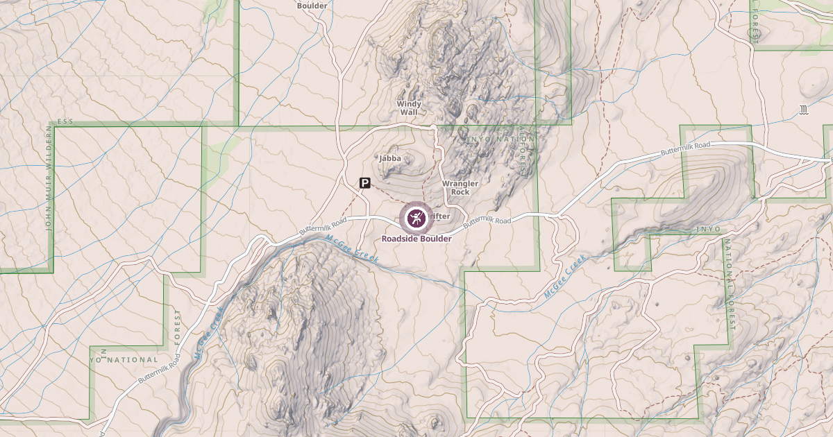 Map preview of Roadside Boulder