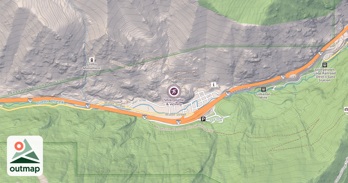 Map of Silverplume & vicinity