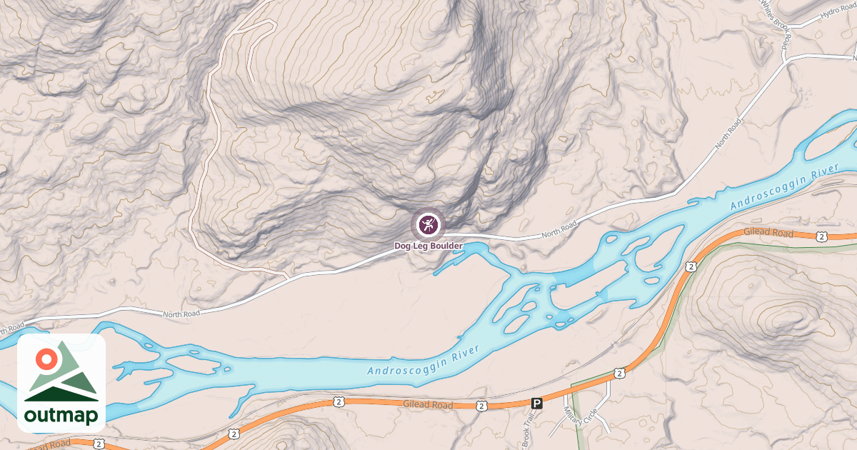 Map of Dog Leg Boulder