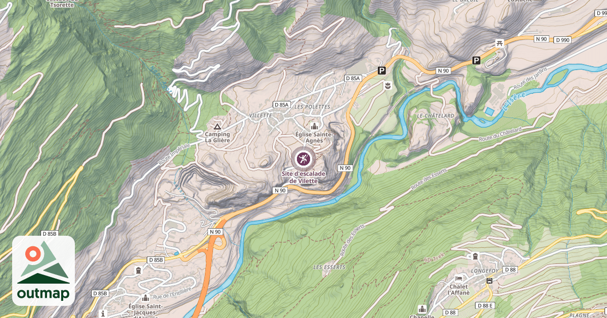Map of Site d'escalade de Vilette