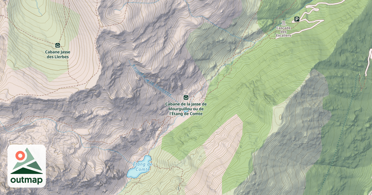Map of Cabane de la Jasse de Mourguillou ou de l'Étang de Comte