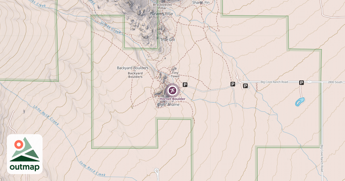 Map of Hornet Boulder