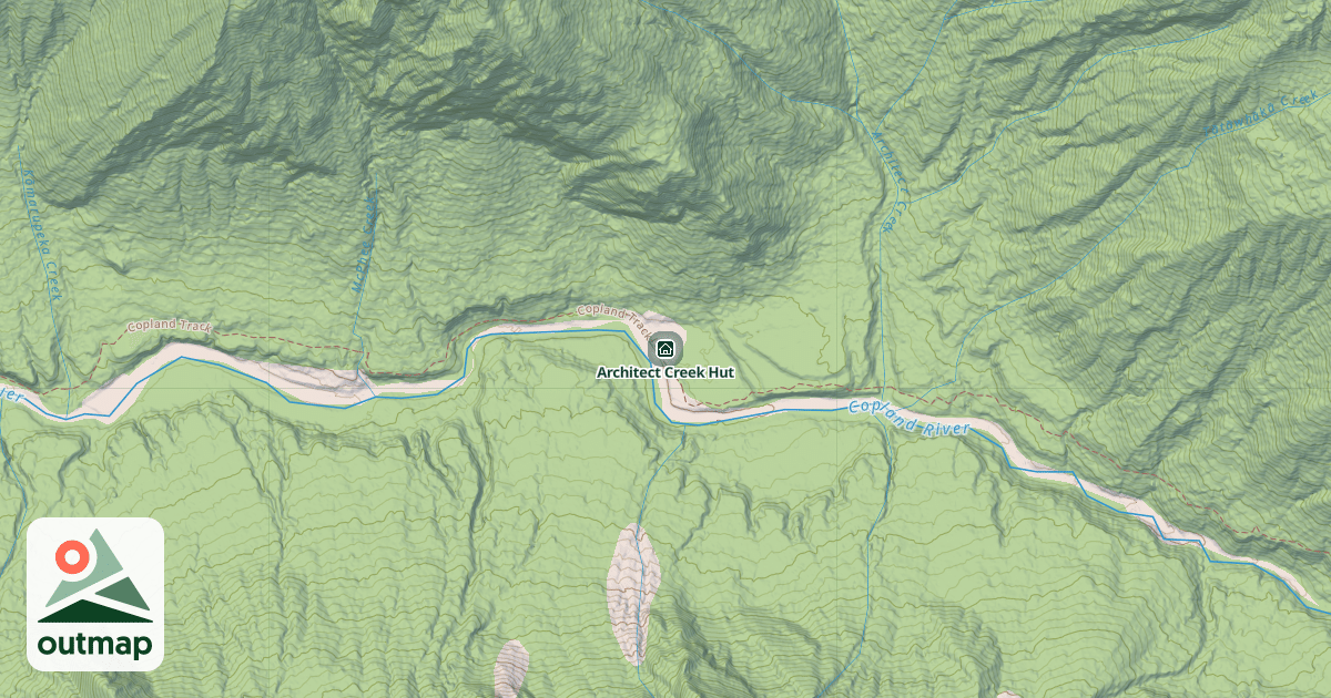 Map of Architect Creek Hut