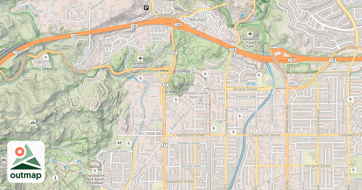 Map of Potholes (Center Start)