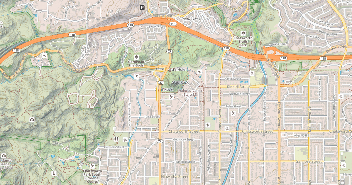 Map preview of Potholes (Center Start)