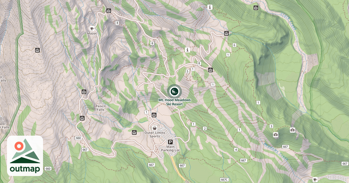 Map of Mt. Hood Meadows Ski Resort
