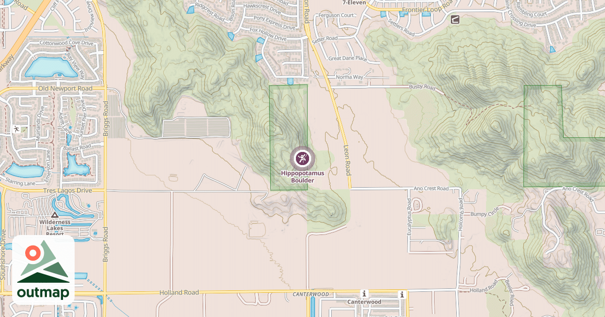 Map of Hippopotamus Boulder