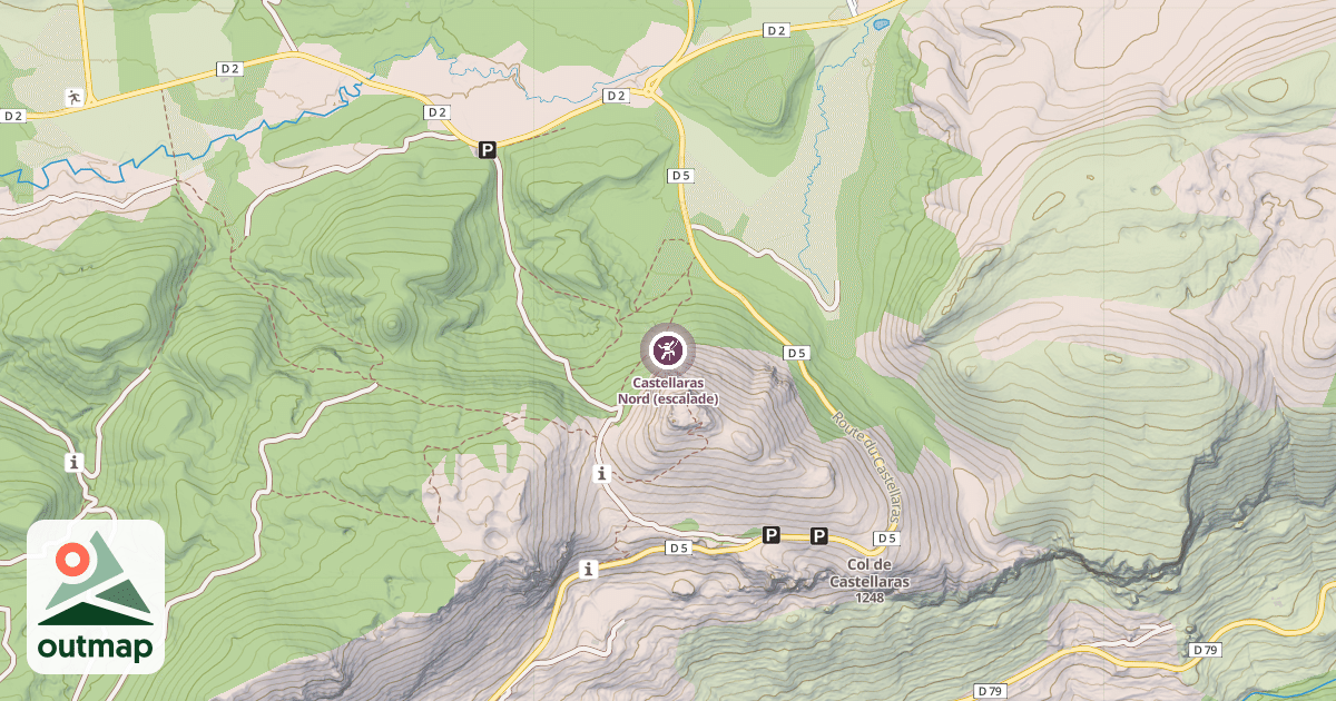 Map of Castellaras Nord (escalade)