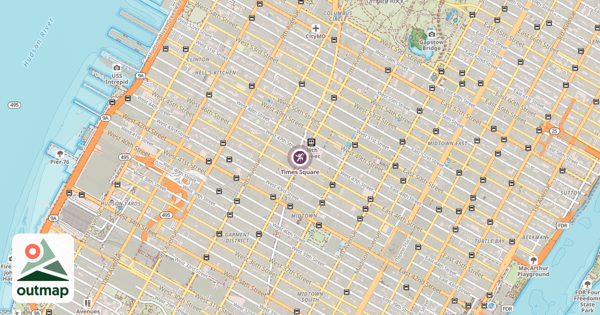 Map of Times Square