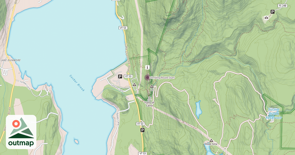 Map of Climbing Route Start