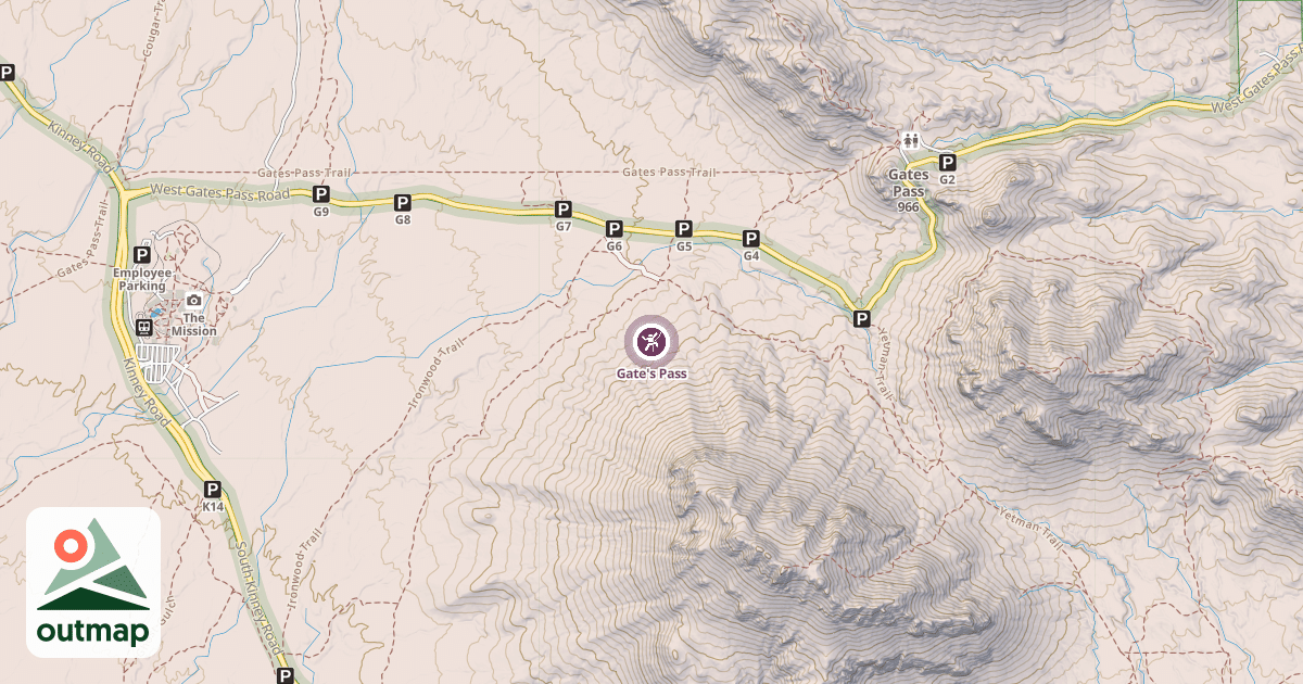 Map of Gate's Pass