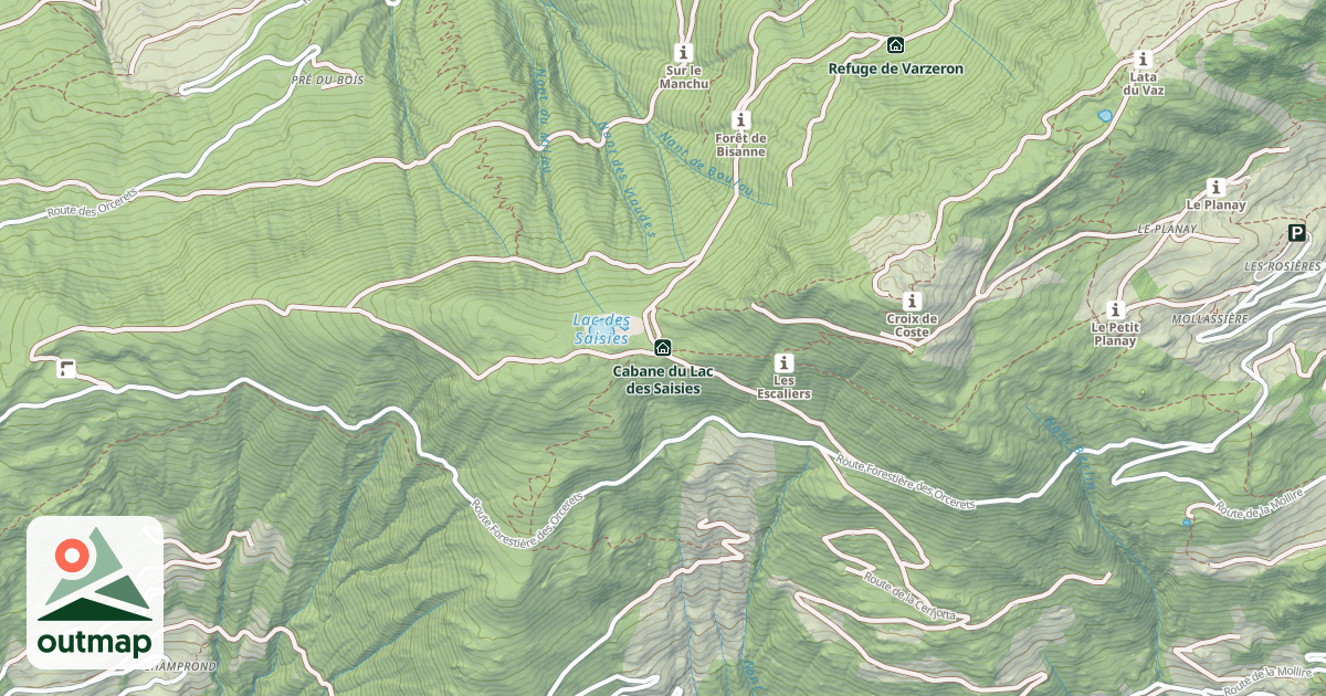 Map of Cabane du Lac des Saisies