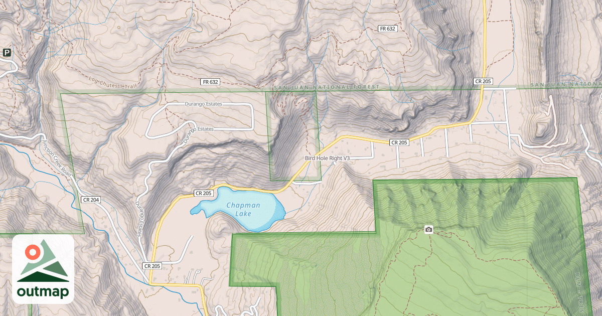 Map of Bird Hole Right