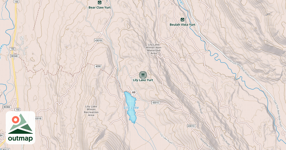 Map of Lily Lake Yurt