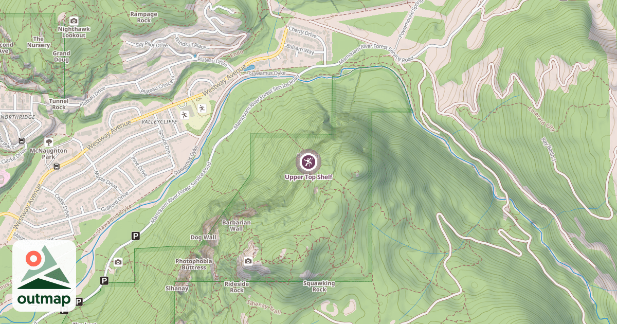 Map of Upper Top Shelf