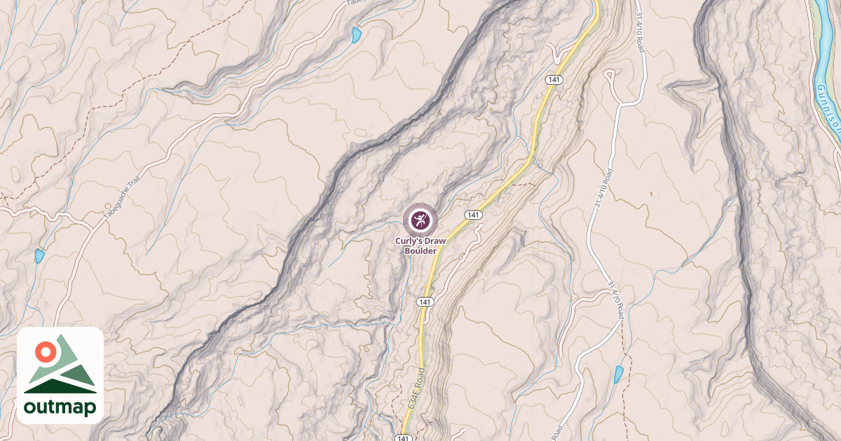 Map of Curly's Draw Boulder
